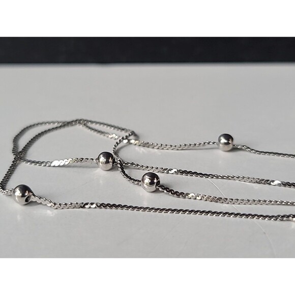 Italian 925 Sterling Silver Satellite Chain Necklace Vintage - Picture 3 of 10
